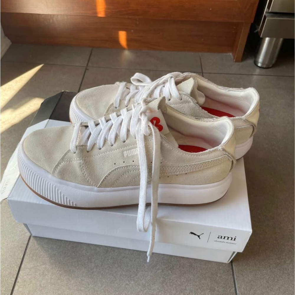 Puma x Ami Collab Designer White Sneakers